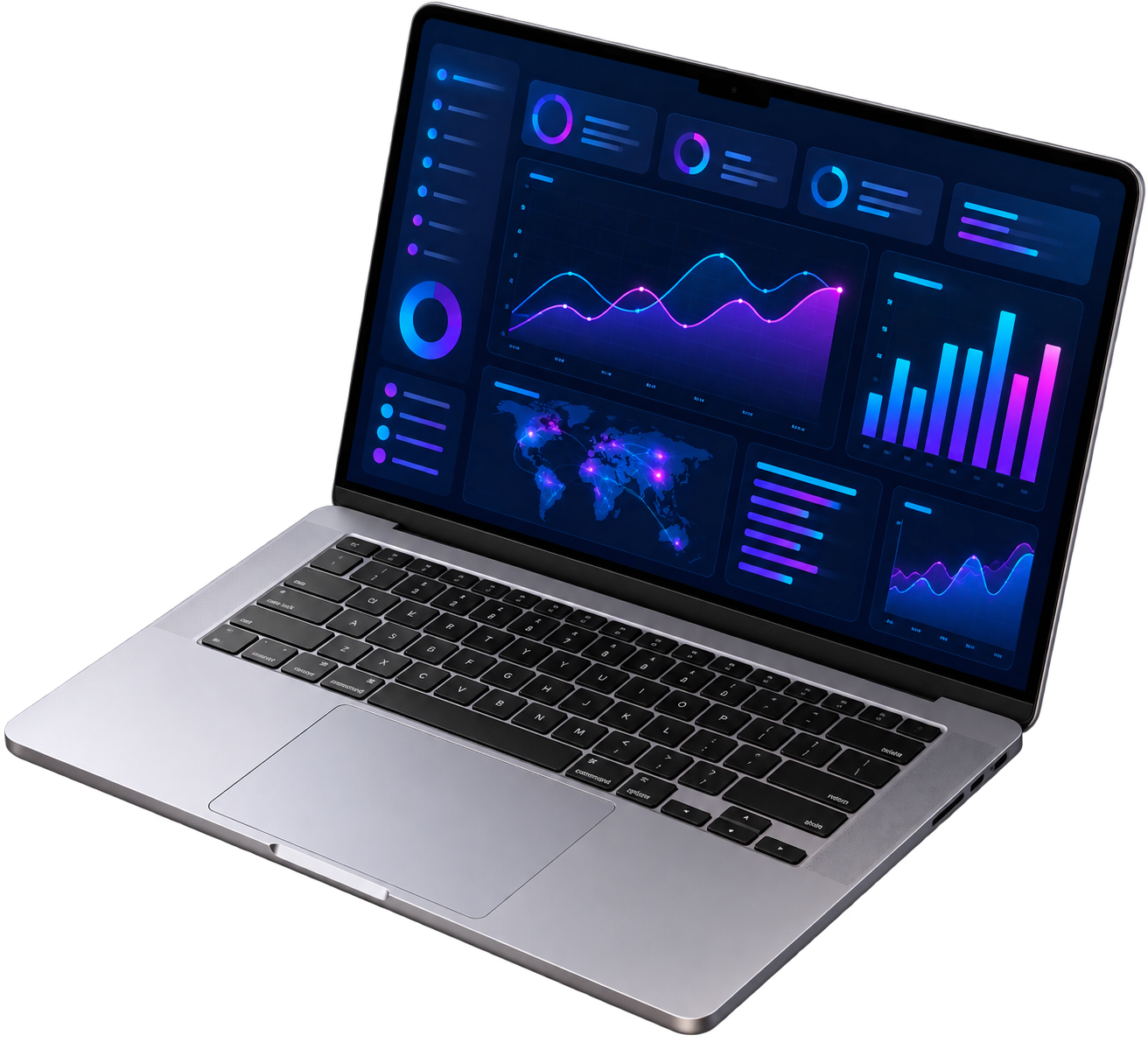 Business intelligence dashboard on tablet